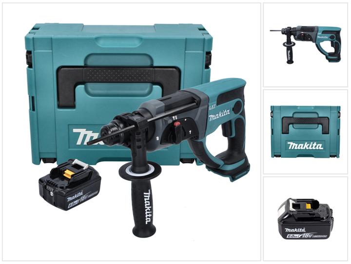 Produktbild Makita DHR 202 G1J Akku Kombihammer 18 V 2,0 J SDS Plus + 1x Akku 6,0 Ah + Makpac - ohne Ladegerät