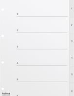 Actual product image Kolma A4 index, PP, 1-6, white