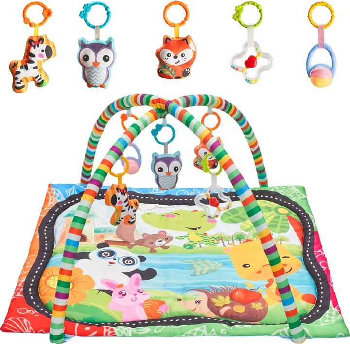 Activity Board Spielmatte für Neugeborene - Interaktive Spielmatte mit Spielzeug