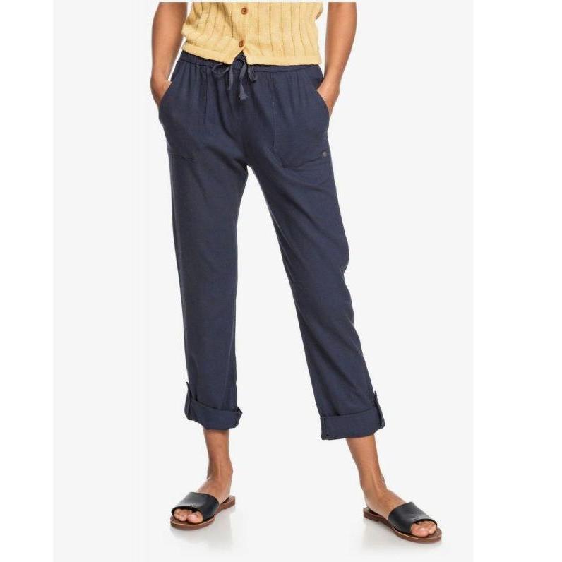 Roxy, Damen, Hosen, Women's On The Seashore Linen Cargo Trousers, Blau, (XXL)