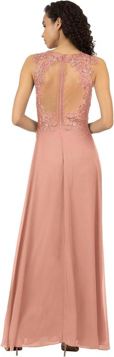 Actual product image Apart Fashion Formal Evening Dress with Floral Lace Embellished Pearls and Glitter Stones, Back Zipper, Soft Feel (36)