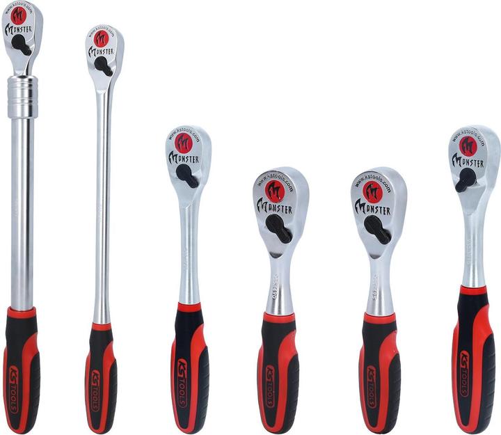 Actual product image KS Tools KS 935.0006 - Monster reversible ratchet set 6-piece 1/4""+ 3/8""+ (1/2", 3/8", 1/4")