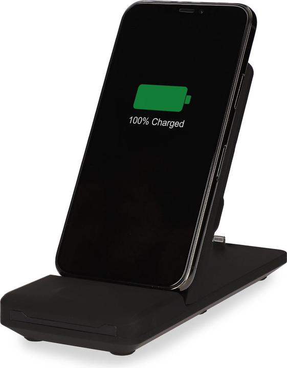 Actual product image KSIX WIRELESS CHARGER 3IN1 SMARTPHONE, AIRPODS APPLE WATCH (SERIES 1-7) BLACK+ QC3.0 CHARG. (10 W)