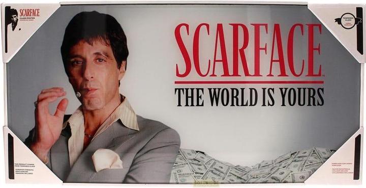 Produktbild SD Toys Scarface Glasposter The World Is Yours (Grey Background) 60 x 30 cm (30 x 60 cm)