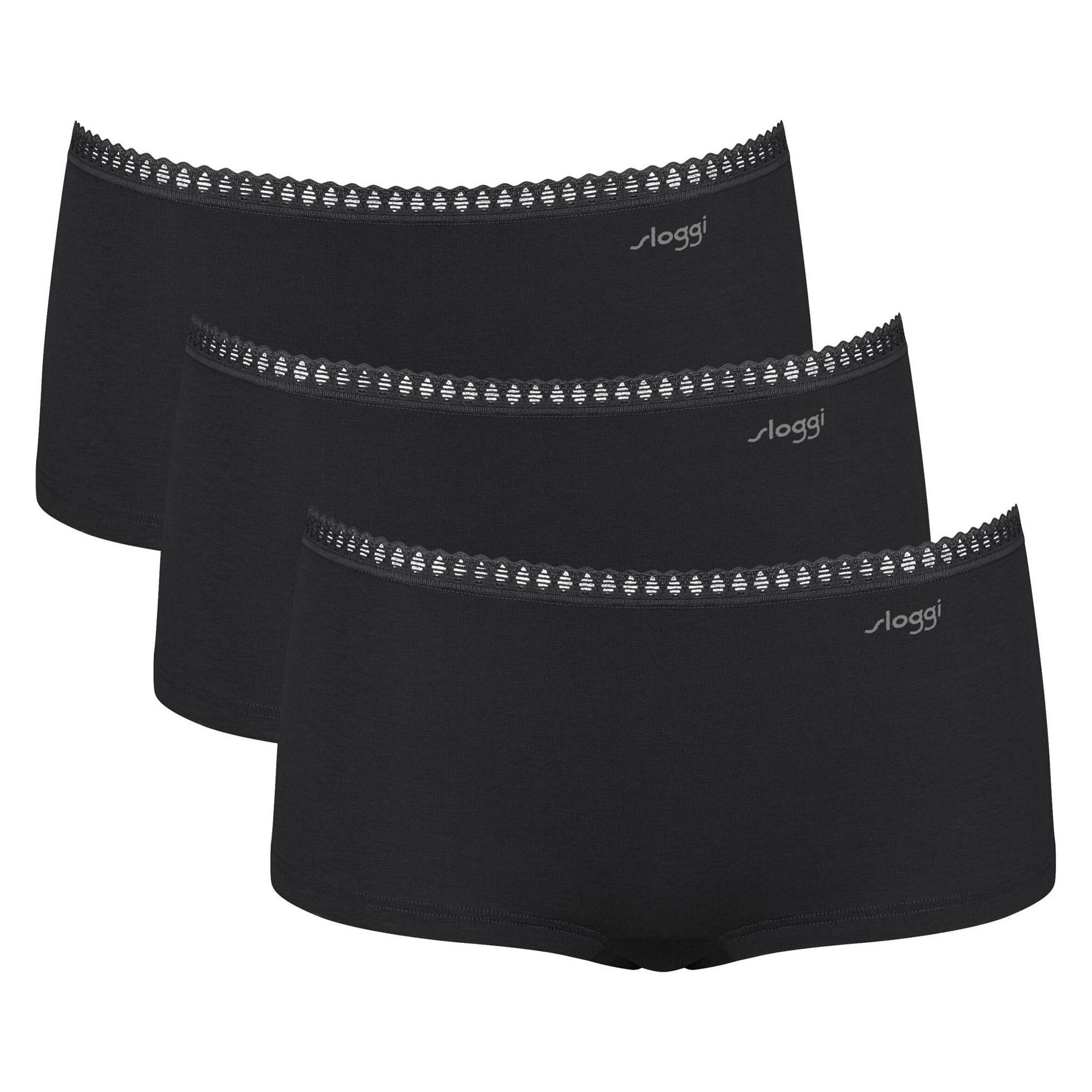 Sloggi, Damen, Unterhosen, Go Crush Short C3P, Schwarz, (M, 3er Pack)