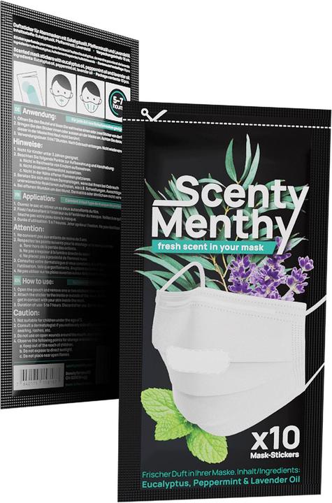 Actual product image Scenty Menthy Aroma sticker for hygiene mask (10 x)