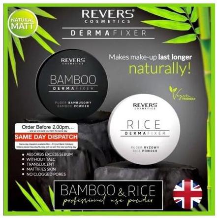 Revers Cosmetics Bamboo Rice Mattifying Loose or Pressed Powder for Smooth & Matte Makeup Finish