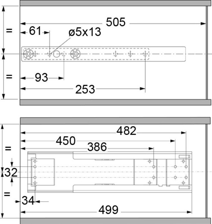 Produktbild Kesseböhmer Hochschrank-Front-Vollauszug-Set PEKA/ Standard
