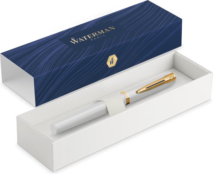 Actual product image Waterman Füllfederhalter IMPRESSION weisser Lack CT M Blau Geschenkbox (Blue, White, 1x)