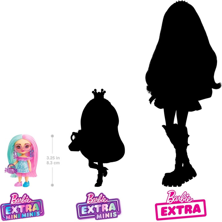 Immagine prodotto Barbie Bambola, Extra Mini con capelli rosa e menta