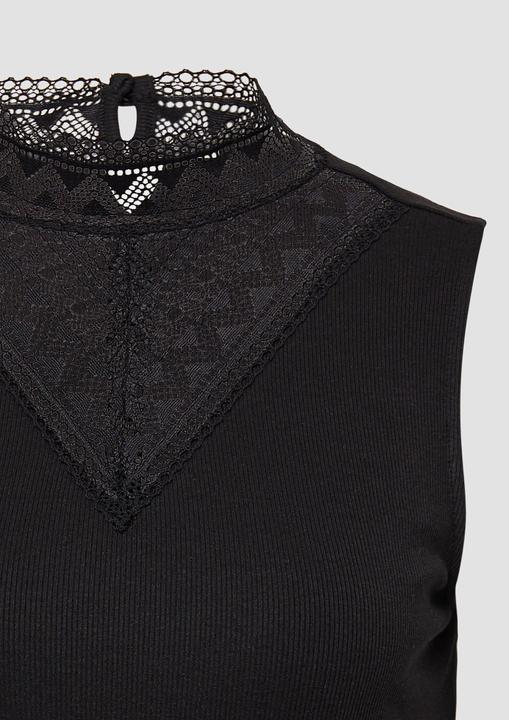 Produktbild S.Oliver T-Shirt Top mit Spitzeneinsatz (XS)