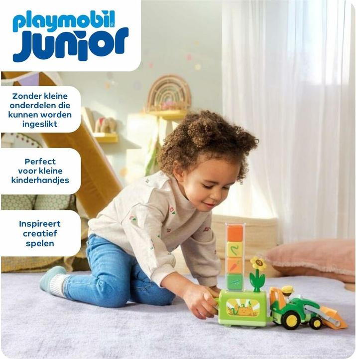 Actual product image Playmobil JUNIOR: Tractor with fun planting machine