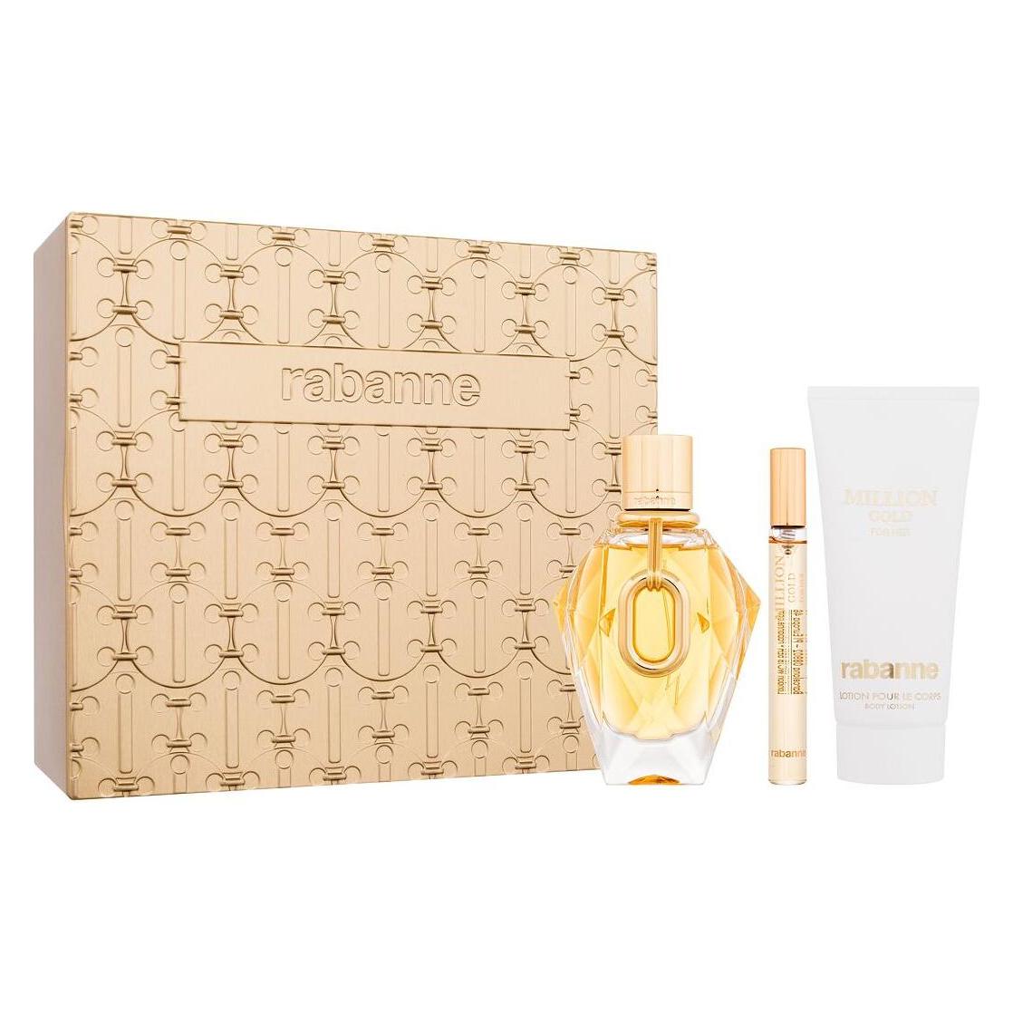 Paco Rabanne, Schoonheidsgeschenkset, Miljoen Goud Voor Haar Eau De Parfum Spray 90ml Set 3 Stuks (Parfum Set)