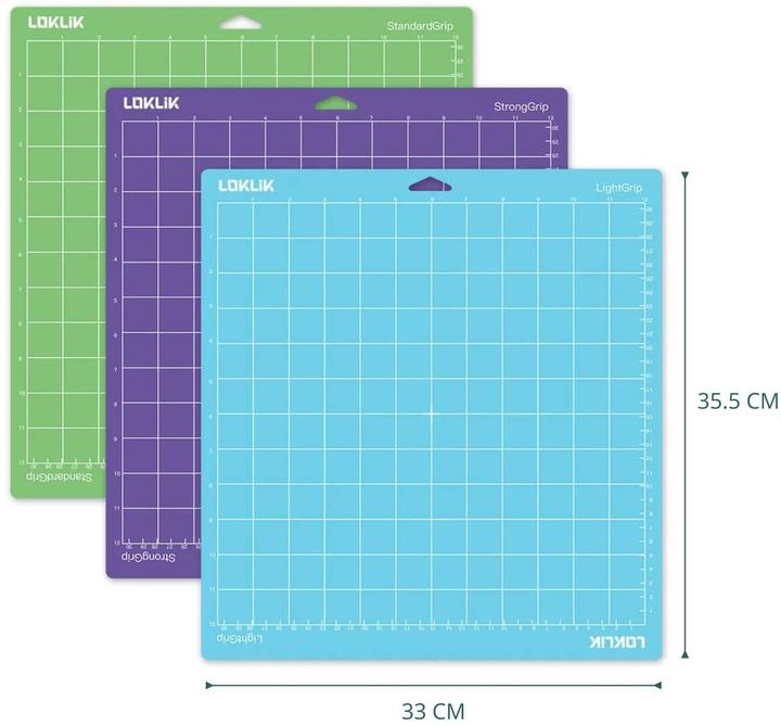 Actual product image Loklik Cutting Mat Fabric Grip - Pack of 3 - bundle (green,purple,blue)