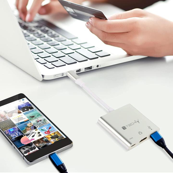 Actual product image Techly Converter Cable Adapter USB-C to (USB-C)