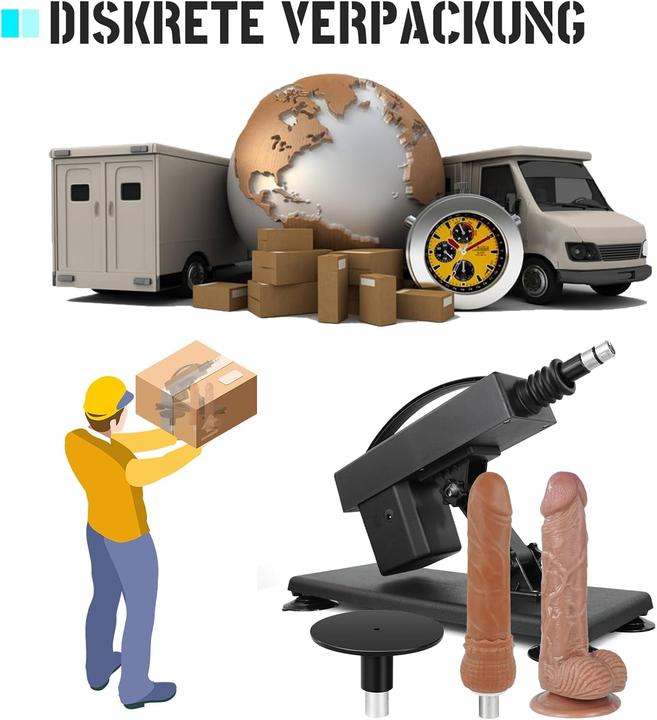 Image du produit Qianmu Automatische Liebesmaschine QM-A011 mit Dildo und Saugnapf Adapter