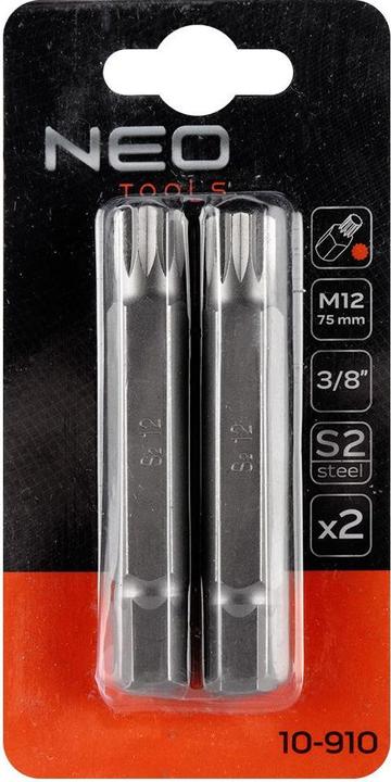 Actual product image Neo Tools SPLINE TIP M12 X 75 MM S2 X 2 vnt. 10-910 NEO (75mm)
