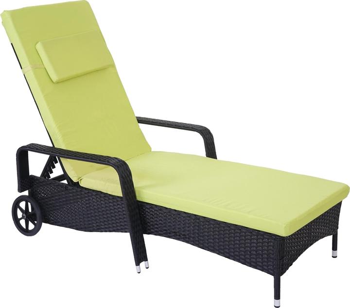 JOHN316 Liegestuhl Rattan mit Räder (197 cm)