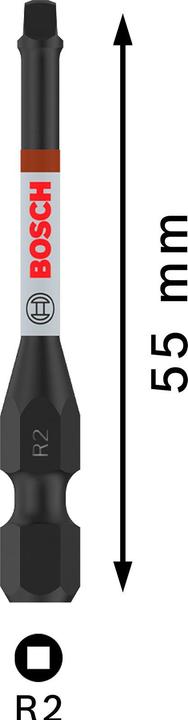 Produktbild Bosch Professional Zubehör PRO Robertson Impact Bit, R2, 55 mm, 5-tlg.