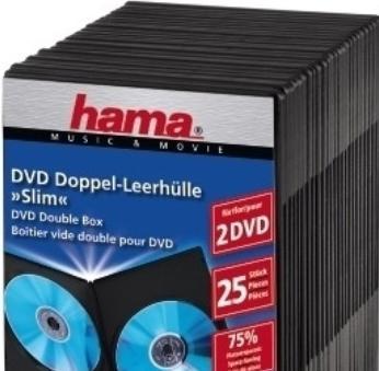 Productafbeelding Hama 1x25 DVD Double Blank Sleeve Slim 75% Ruimtebesparend