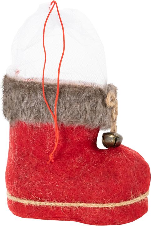 Produktbild Idena Nikolausstiefel rot 14x8x13,5cm mit Filzbezug