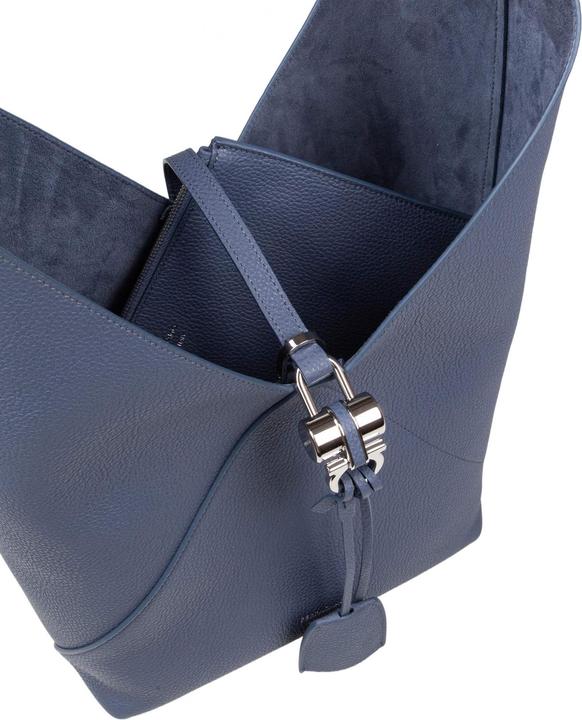 Produktbild Salvatore Ferragamo Ferragamo v-shaped hammered leather hobo bag, graphite blue