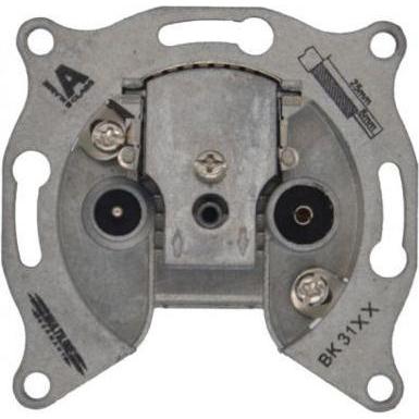 Kabeltec Presa d'antenna, BK TV/radio, a 2 ganci, da incasso, presa a stub/estremità, 1 dB (Presa d'antenna), Cavo antenna