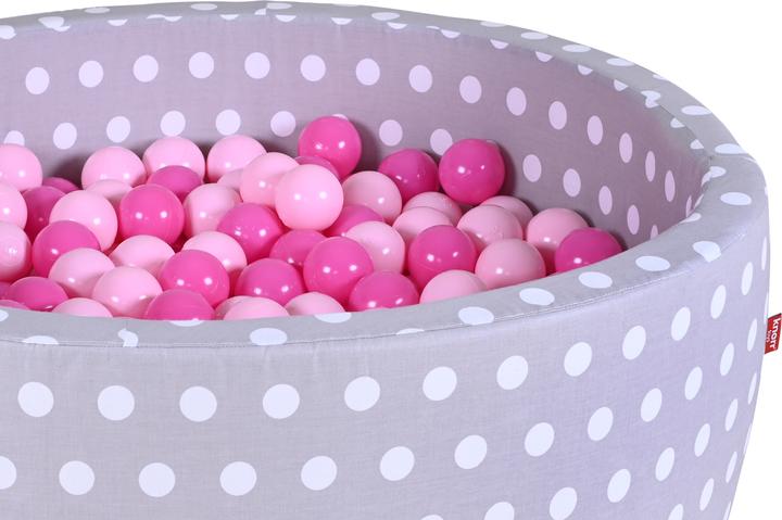 Actual product image Knorrtoys Ball pool soft - "Grey white dots" - 300 balls soft pink (approx. 6cm diameter)