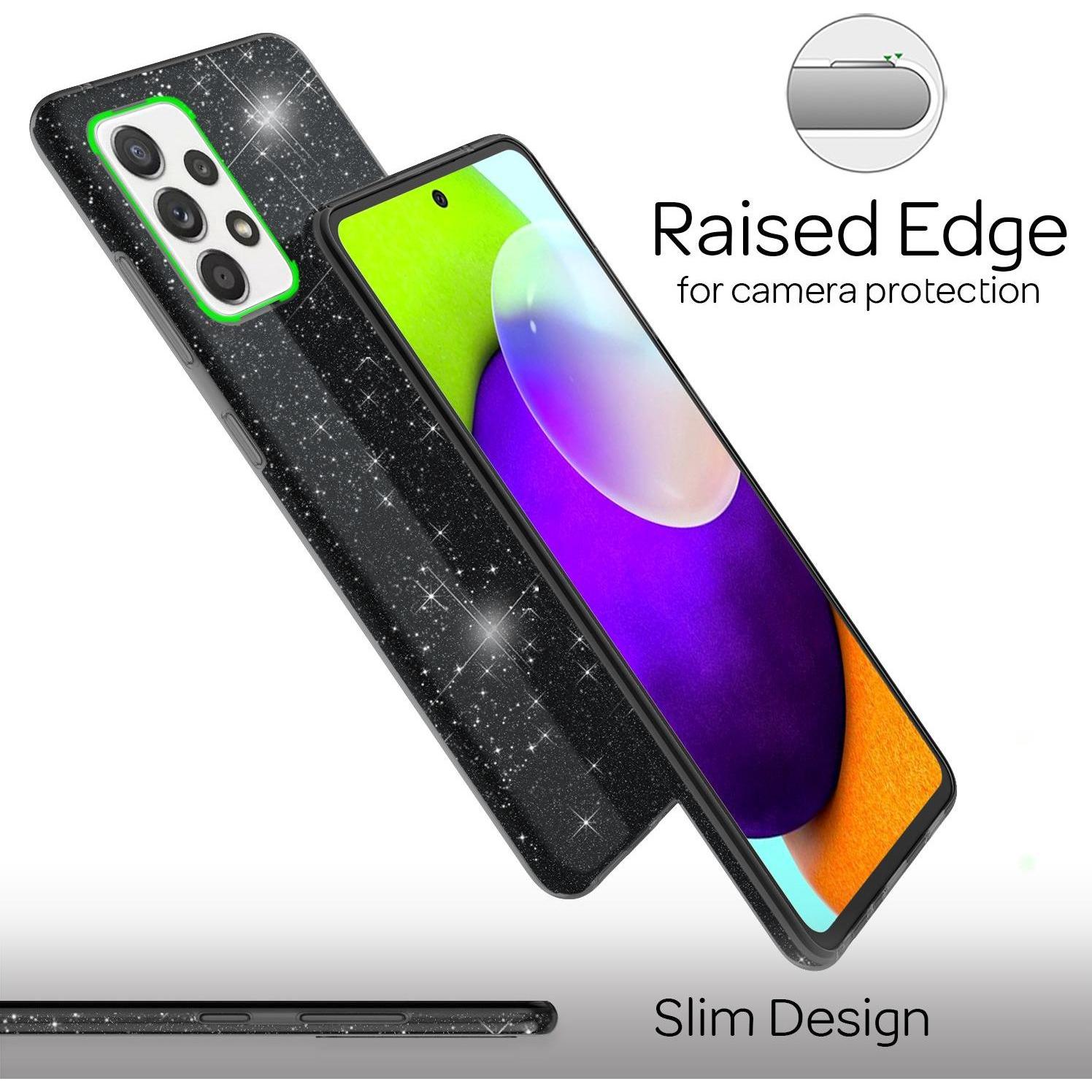 Thumbnail - Nalia Glitzer Handyhülle (Samsung Galaxy A52), Smartphone Hülle, Schwarz