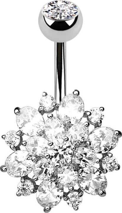 Immagine prodotto Star Piercing Banana argento Crystal Dahlia argento (Ottone, Acciaio chirurgico 316L)