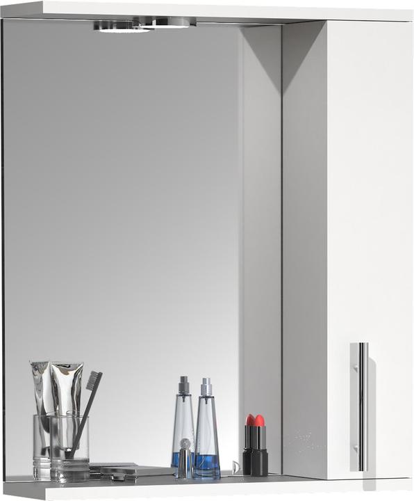 VCM Badspiegel Wandspiegel 50 cm Hängespiegel Spiegelschrank Badezimmer Drehtür Beleuchtung Lisalo M (50 x 14 x 60 cm)