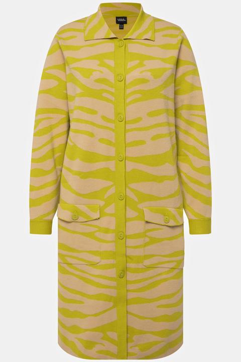 Produktbild Ulla Popken Strickjacke, Zebramuster, Hemdkragen, Brusttaschen (60)