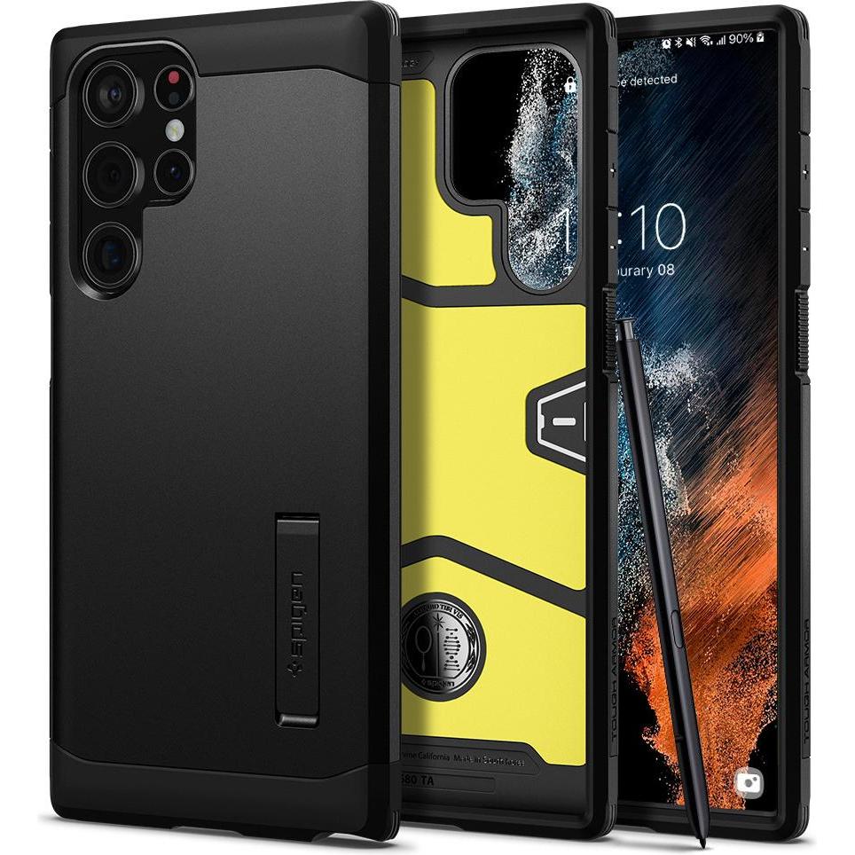 Spigen Tough Armor (Samsung Galaxy S22 Ultra (5G)), Smartphone Hülle, Schwarz