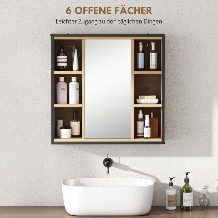Actual product image Homcom Spiegelschrank Spanplatte, Glas Eiche (16 x 16 x 58.50 cm)