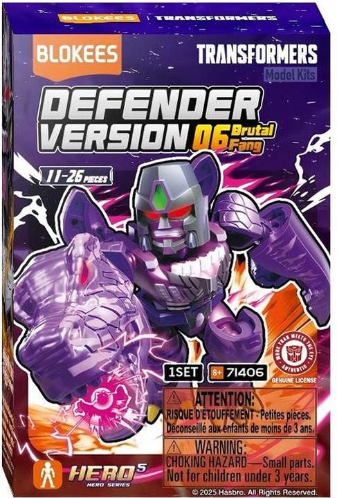 Actual product image Blokees Transformers Defender Version 06 Brutal Fang asst 12pcs