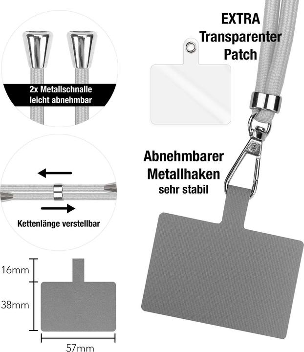 Image du produit Nalia Chaîne universelle pour téléphone portable à porter autour du cou avec pad
