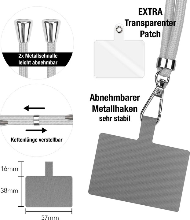 Productafbeelding Nalia Universele mobiele telefoonketting met pad