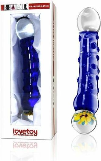 Actual product image Lovetoy 7.5"" Glass Romance Blue