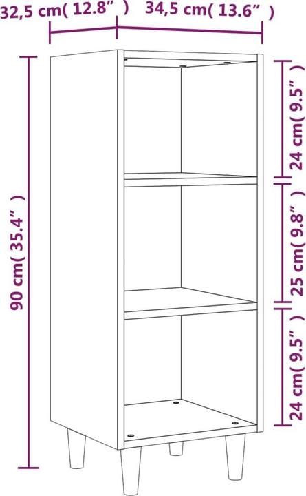Image du produit vidaXL Sideboard (34.50 x 32.50 x 90 cm)