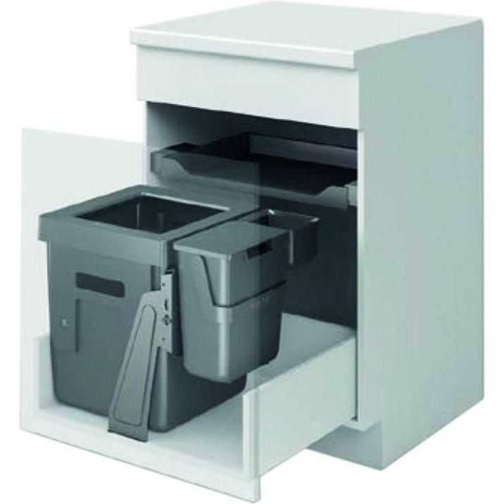 Peka Metall Abfall-Einsatzsystem PEKA Oeko Universal 40+6+1.2, Abfalleimer, Grau