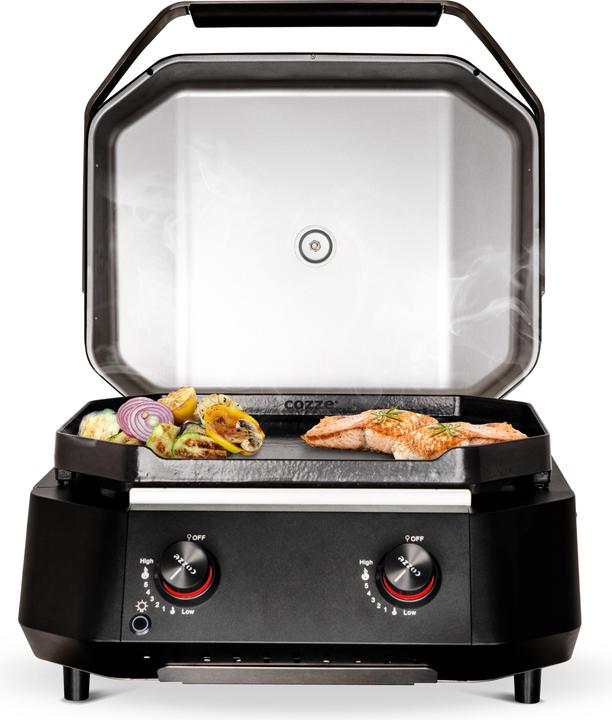 Actual product image Cozze - Plancha G -500 with lid and 2 burners 6.5 kW - Beewax - Black (90520) (6.50 kW)
