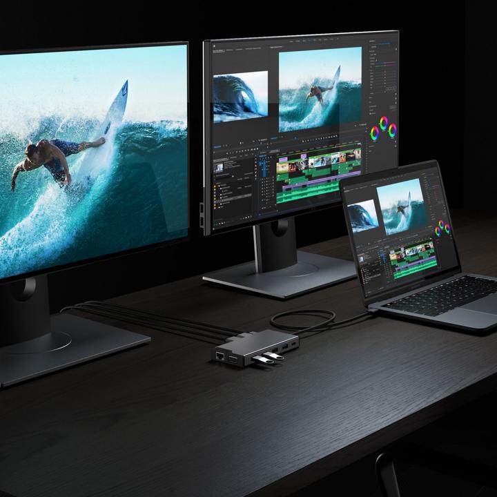 Produktbild Alogic USB-C 12-IN-1 TRIPLE (USB-C, 12 Ports)