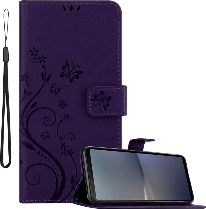Cadorabo Custodia Libro Per Sony Xperia 5 – Rosa Fiore Con Chiusura Magnetica, Funzione Stand E 3 Slot Per Carte