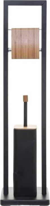 Image du produit 5Five Distributeur de papier toilette avec brosse pour toilettes - noir / bambou