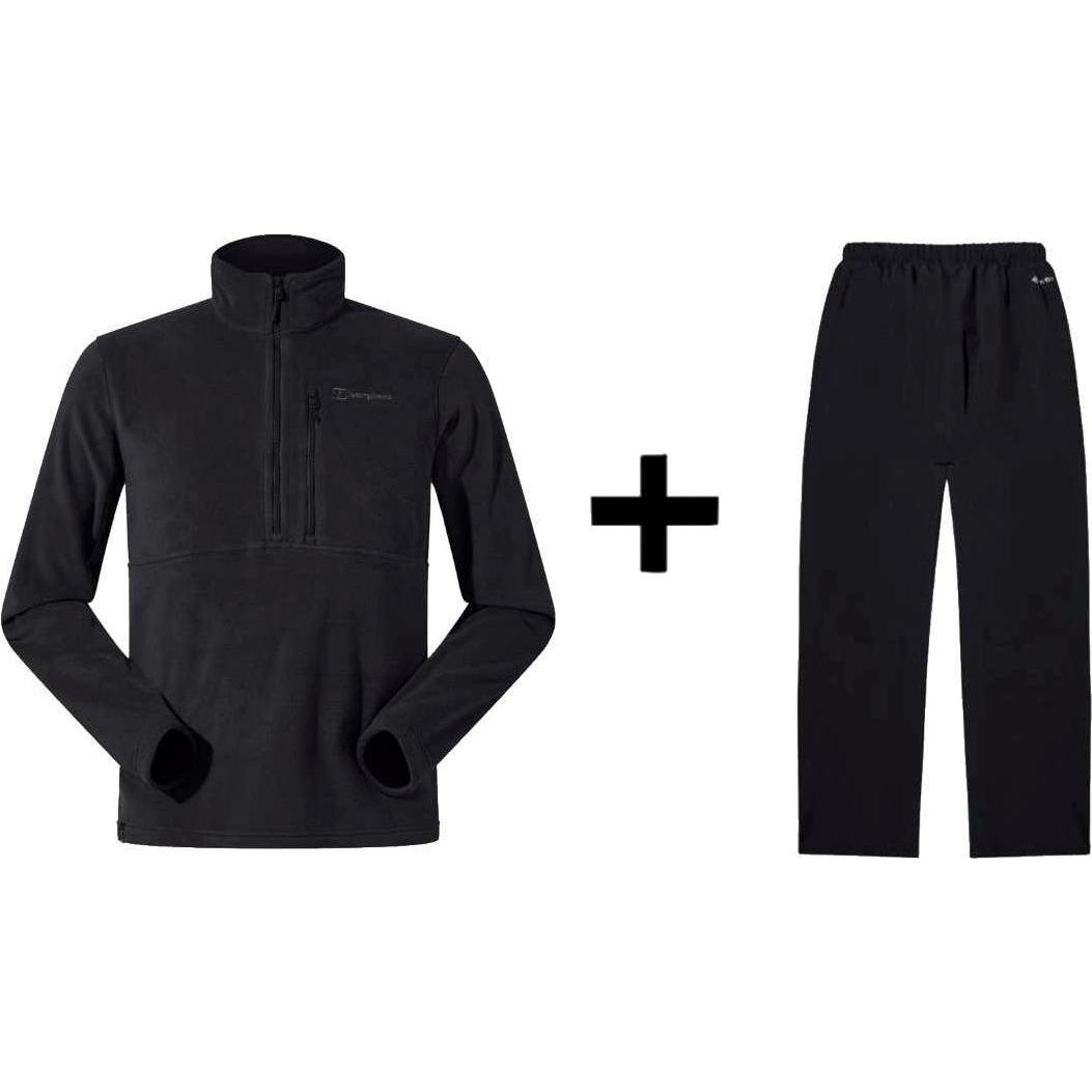 Berghaus, Uomini, Felpa + Maglione, Bluza Prism PT HZ roz. L Czarna + HILLWALKER OVRTRS AM BLK/BLK roz. L, Blu, (L)