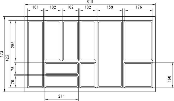 Actual product image Werkstarck Basic cutlery tray