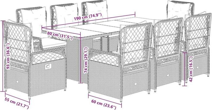 Produktbild vidaXL Garten Essgruppe