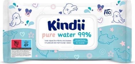Actual product image Kindii Kindi pure water 99% wipes for babies and children, 60 pieces (61151 Piece)