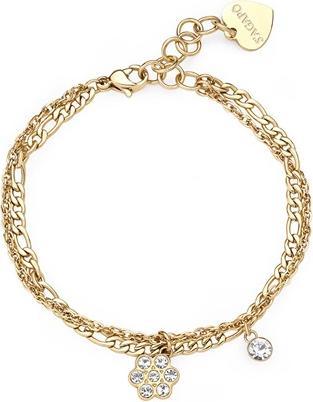 Immagine prodotto Sagapo S'Agapo Double Gold-Plated Bracelet With Flower Pendants Aurora Sar47