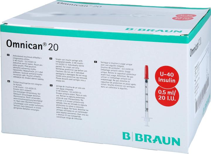 Image du produit B.Braun Seringues à insuline Omnican 20 0,3x8mm, 0,5 ml (Seringue d'insuline)